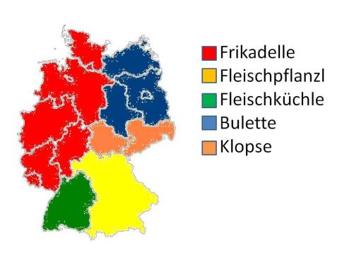 Hackfleischklumpenbezeichnungen in Deutschland